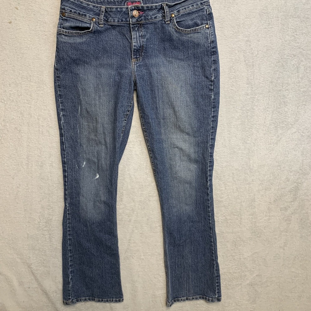 Wrangler Ultimate Stretch Bootcut Jeans Womens 13/14 x 34‎ Medium Wash 9MWZSD